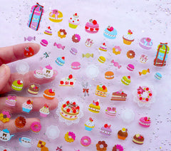 French Patisserie Stickers | Kawaii Sweets Sticker | Macaron Cake Candy Tea Party Deco Sticker Supplies