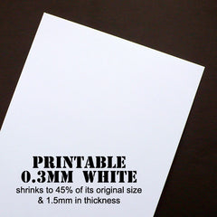 Printable Shrink Plastic Jewelry Making | Shrinking InkJet Plastic Film | Shrinkable Plastic Sheet | Pendant & Charm Making | Creative Paper Craft | Transform from 0.3mm to 1.5mm in Thickness (2 Sheets / White / 21cm x 29.5cm)