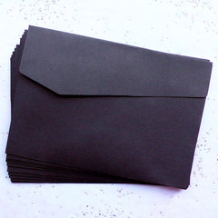 CLEARANCE Black Envelopes | Party Invitations | Greeting Card Supplies | Announcement Making | Papercraft & Stationery (10pcs / 17cm x 11.8cm / 6.69" x 4.65")