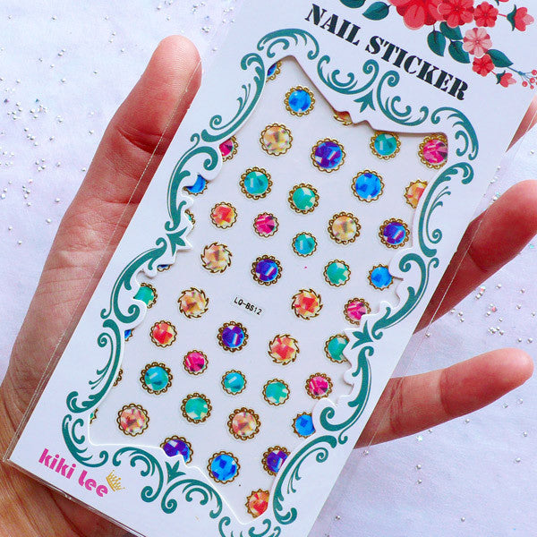 CLEARANCE Nail Stickers | Rhinestone Stickers | Nail Decoration | Home Decor | Mini Round Stickers | Scrapbook Supplies | Card Making | Embellishments