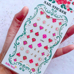 Nail Deco Stickers | Poker Stickers | Playing Card Suits Stickers | Casino Stickers | Las Vegas Nail Art | Nail Decoration (Spade Heart Diamond Club)