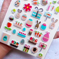 CLEARANCE Easter Puffy Stickers | Rabbit Stickers | Bunny Stickers | Easter Egg Stickers | Easter Embellishments & Scrapbooking | Kawaii Stationery Supplies | Easter Party Decoration (1 Sheet)