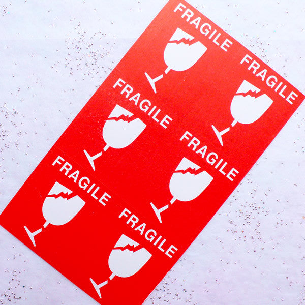 Fragile Stickers | Fragile Labels | Mailing Stickers | Postage Stickers | Packaging & Shipping Supply for Etsy Shop Sellers | Online Business Supplies (60 Stickers / 75mm x 87mm)