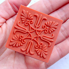 Decorative Rubber Stamp | Flower Lace Stamp | Flower Filigree Stamp | Crystal Square Stamp | Zakka Craft Supply | Wedding Card Making | Floral Scrapbooking | Paper Craft Supplies | Stationery