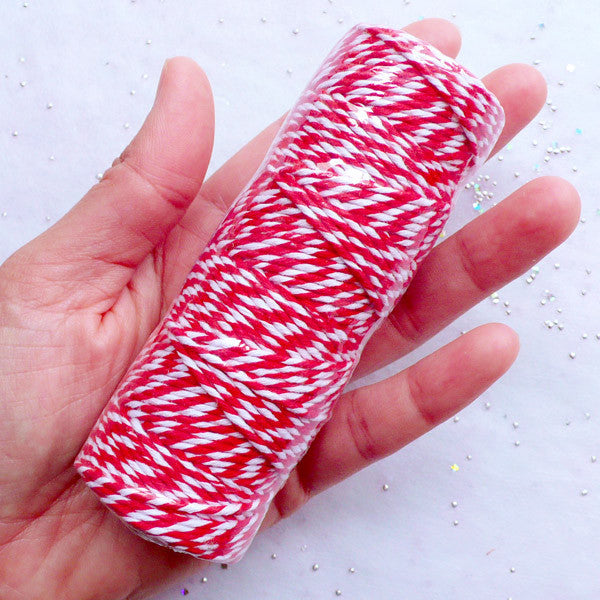 Baker's Twine Spool | Red & White Bakers Twine | Cotton String | Gift Wrap | Party Decoration | Favor Packaging | Tag Making | Etsy Shop Supplies (54 Yard )