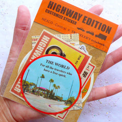 Vintage Travel Stickers (Highway Edition) by Nexco Central & Traveler's Notebook | Antique Vehicle Car Stickers | Scrapbooking Supplies | Planner Decoration | Journal Sticker | Luggage Stickers | Collage Art (8 Pieces)