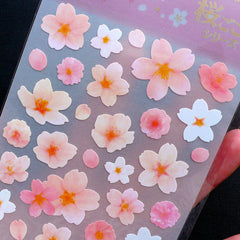 Japanese Sakura Stickers | Cherry Blossom Stickers by Mind Wave | Floral Seal Stickers | Flower Scrapbook | Card Decoration | Diary Deco Sticker Supplies