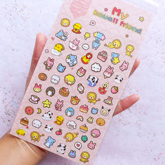 My Kawaii Friend Stickers by Daisyland | Cute Animal Stickers | Erin Condren Life Planner Supplies | Kikki K Deco Stickers | Filofax Stickers | Notebook Diary Decoration | Paper Crafts