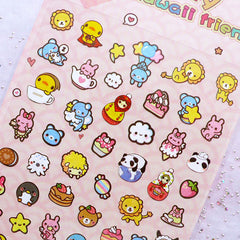 My Kawaii Friend Stickers by Daisyland | Cute Animal Stickers | Erin Condren Life Planner Supplies | Kikki K Deco Stickers | Filofax Stickers | Notebook Diary Decoration | Paper Crafts