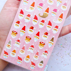 Santa Claus Head Stickers | Christmas Card Decoration | Winter Holiday Sticker by Mind Wave | Planner Deco Sticker | Erin Condren Stickers | Kikki K Stickers | Filofax Stickers | Japanese Stationery Supplies