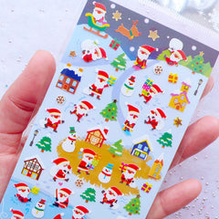 Santa Claus Stickers | Snowman Sticker | Christmas Label | Winter Collection Sticker by Mind Wave | Diary Deco Sticker | Christmas Party Decoration | Japanese Sticker Supplies | Christmas Scrapbook