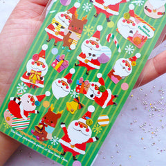 Christmas Santa Claus Stickers | Christmas Seal Label | Christmas Planner Stickers | Christmas Packaging Supplies | Christmas Decoration | Christmas Scrapbooking | Erin Condren Stickers