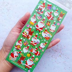 Christmas Santa Claus Stickers | Christmas Seal Label | Christmas Planner Stickers | Christmas Packaging Supplies | Christmas Decoration | Christmas Scrapbooking | Erin Condren Stickers