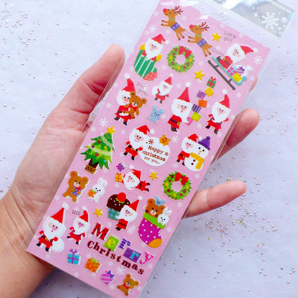 Christmas PVC Stickers | Santa Claus Label | Christmas Seal Stickers ...