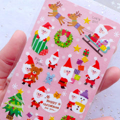 Christmas PVC Stickers | Santa Claus Label | Christmas Seal Stickers | Christmas Gift Decoration | December Planner Stickers | Christmas Holiday Deco Sticker | Packaging Supplies | Christmas Emebllishments