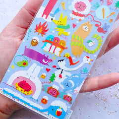 Kawaii Animal in Christmas Sticker | Winter Scrapbook | Holiday Embellishment | Life Planner Stickers | Colorful Stickers from Japan | Erin Condren Decoration | Winter Collection Sticker by Mind Wave