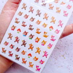 Bambi Stickers | Roe Deer Stickers | Sika Deer Sticker | Tiny Animal Label | Kawaii Mini Sticker | Life Planner Decoration | Fairytale Sticker | Diary Sticker | Journal Deco Sticker | One Point Seal | Korean Sticker Supplies