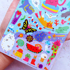 Kawaii Animal Stickers by Mind Wave | Circus Animal Label | Japanese Sticker Supplies | Life Planner Sticker | Home Decoration | Erin Condren Sticker | Filoxfax Sticker | Scrapbooking | Card Making