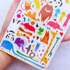 Zoo Animal Stickers by Mind Wave | Kawaii Animal Label | Japanese Stationery Supplies | Erin Condren Stickers | Filoxfax Stickers | Kikki K Stickers | Scrapbook | Card Embellishments | Planner Deco Sticker | Home Decor