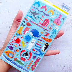 Aquarium Animal Stickers by Mind Wave | Marine Animal Seal Stickers | Sea Life Labels | Kawaii Sticker Supplies | Erin Condren Stickers | Kikki K Stickers | Filoxfax Stickers | Home Decoration | Scrapbooking