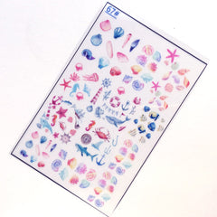 Clear Film with Nautical Designs | Marine Life Embellishment for UV Resin Art | Filling Material for Resin Craft
