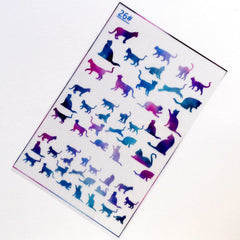 Mahou Kei Kitty Cat Clear Film in Galaxy Color | Kawaii Animal Embellishments for Magical Resin Crafts | Filling Materials for UV Resin