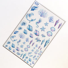 Seashell Clear Film Sheet for UV Resin Art | Marine Life Filling Materials | Nautical Embellishments