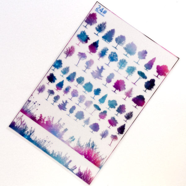 Forest Tree Clear Film Sheet in Galaxy Color | Resin Fillers for Magical UV Resin Art | Nature Embellishments