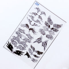 Angel and Devil Wing Clear Film Sheet | Magical Embellishments for Mahou Kei Accessories DIY | Filling Materials for UV Resin Art