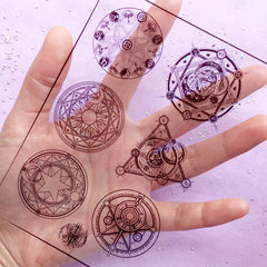 Mahou Kei Magic Circle Clear Film for UV Resin Art | Magical Girl Embellishments | Sacred Filling Material for Resin Craft