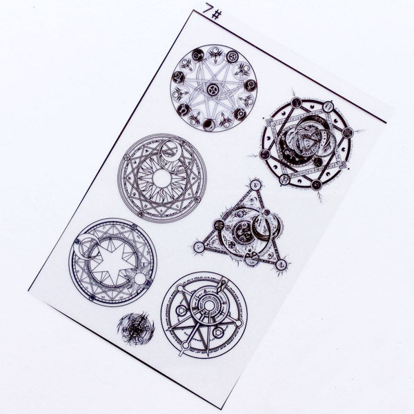 Mahou Kei Magic Circle Clear Film for UV Resin Art | Magical Girl Embellishments | Sacred Filling Material for Resin Craft