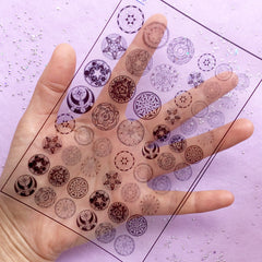 Magic Circle Clear Film for UV Resin | Sacred Geometry Embellishments | Magical Girl Accessories Making | Mahou Kei Resin Fillers