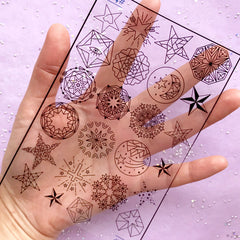 Magical Pattern Clear Film | Resin Inclusions | Magic Circle Sheet | Kawaii Filling Material for UV Resin Crafts