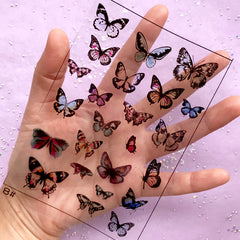 Butterfly Clear Film Sheet in Vintage Style | UV Resin Inclusions | Insect Embellishments | Resin Jewelry Making