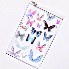 Colored Butterfly Clear Film Sheet for UV Resin Craft | Filling Materials for Resin Jewellery Making
