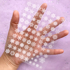 White Snowflake Clear Film Sheet | Resin Inclusions | Kawaii UV Resin Jewelry DIY | Christmas Embellishments