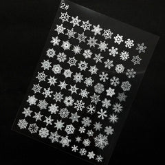 White Snowflake Clear Film Sheet | Resin Inclusions | Kawaii UV Resin Jewelry DIY | Christmas Embellishments