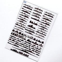 City Silhouette Clear Film Sheet | Building Embellishments for Resin Art | Resin Inclusions | Resin Fillers