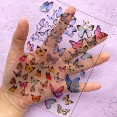 Colorful Butterfly Clear Film Sheet | UV Resin Fillers | Spring Nature Embellishments | Resin Jewelry Supplies