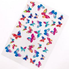 Butterfly Clear Film Sheet in Dreamy Watercolor Style | Kawaii Resin Inclusions | Nature Insect Embellishments | UV Resin Supplies