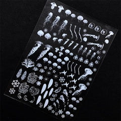 Jellyfish Sticker for UV Resin Craft | Marine Life Clear Film Sheet | Ocean Sea Nature Embellishment | Resin Fillers