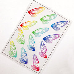 Butterfly Wing Clear Film Sheet in Rainbow Gradient Color | UV Resin Fillers | Insect Embellishments | Resin Jewelry Supplies