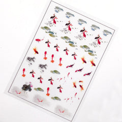 Koi Pond Clear Film Sheet | Goldfish Embellishments | Kawaii Resin Fillers | UV Resin Art Supplies