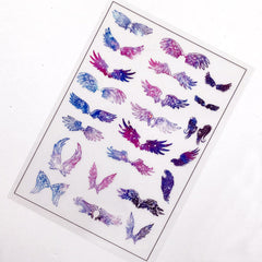 Magical Wing Clear Film Sheet for UV Resin | Galaxy Gradient Pegasus Wings | Angel & Devil Embellishments | Resin Inclusion