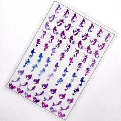 Mermaid Clear Film Sheet in Galaxy Gradient | Magical Fairytale Embellishments | Resin Inclusions | Kawaii UV Resin Craft Supplies