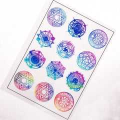 Rainbow Gradient Magic Circle Clear Film Sheet for UV Resin | Magical Resin Inclusions | Kawaii Resin Jewellery Supplies