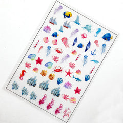 Nautical Clear Film Sheet | Filling Material for UV Resin | Marine Life Coral Reef Seashell Embellishments