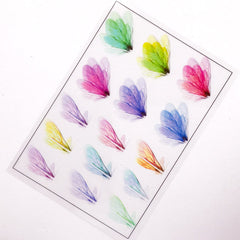 Butterfly and Dragonfly Wing Clear Film Sheet | Filling Material for Resin | Colorful Insect Embellishments