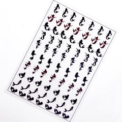 Mermaid Silhouette Clear Film Sheet for UV Resin Craft | Fairy Tale Embellishment | Resin Filler | Kawaii Jewellery Supplies