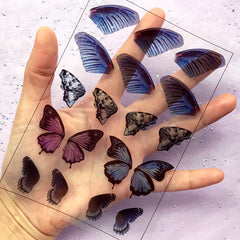 Butterfly Wings Clear Film Sheet for Resin Jewelry Making | Filling Materials | Resin Fillers | Resin Inclusions | Insect Embellishments